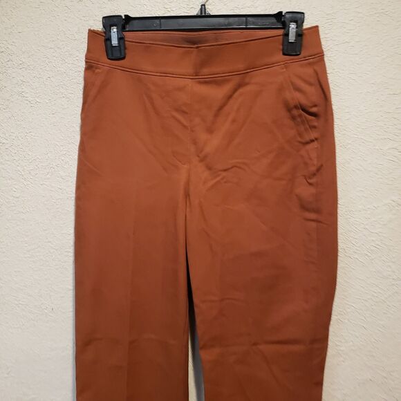 SPANX On the Go Ankle Slim Straight Pants Women's Size S Brown Orange Bronze - Picture 3 of 7